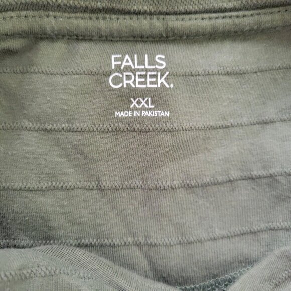 Falls Creek Mens Shirt XXL Short Sleeve Quarter Button Green Embroidered GRE4E - Picture 7 of 8